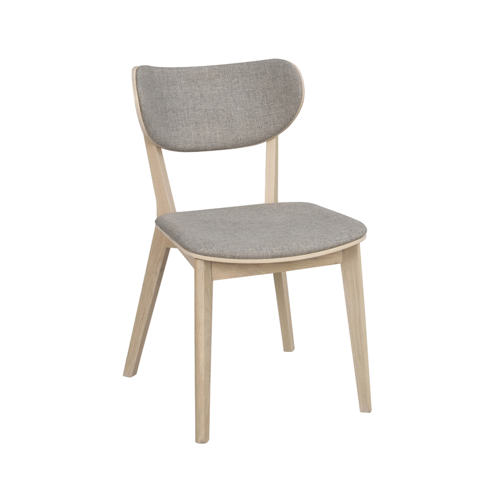 Kato stol Vitpigmenterad lackad massiv ek/ljusgrå