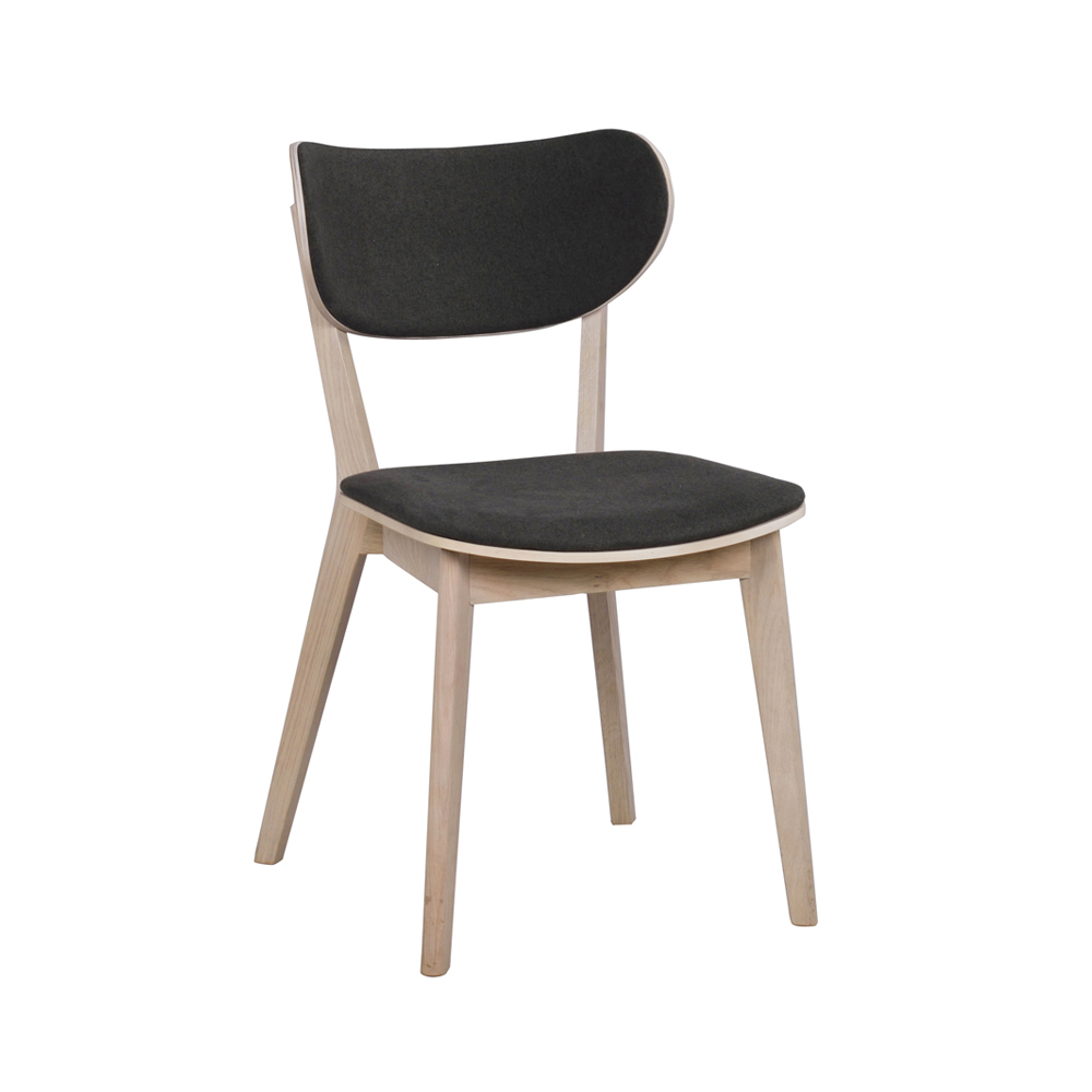 Kato stol Vitpigmenterad lackad massiv ek/mörkgrå
