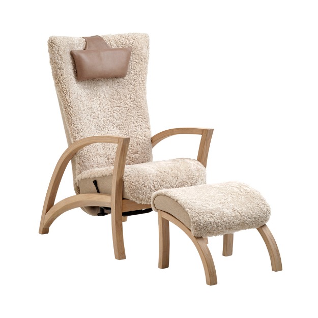 Bild på Focus fåtölj inkl pall fårskinn